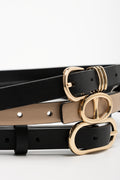 Croc and Plain 3 Pack Belts Black & Natural (1)