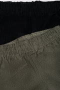 2 Pack Corduroy Cuffed Pants Black And Green (1)
