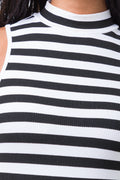 Stripe High Neck Bodycon Dress Multi (3)