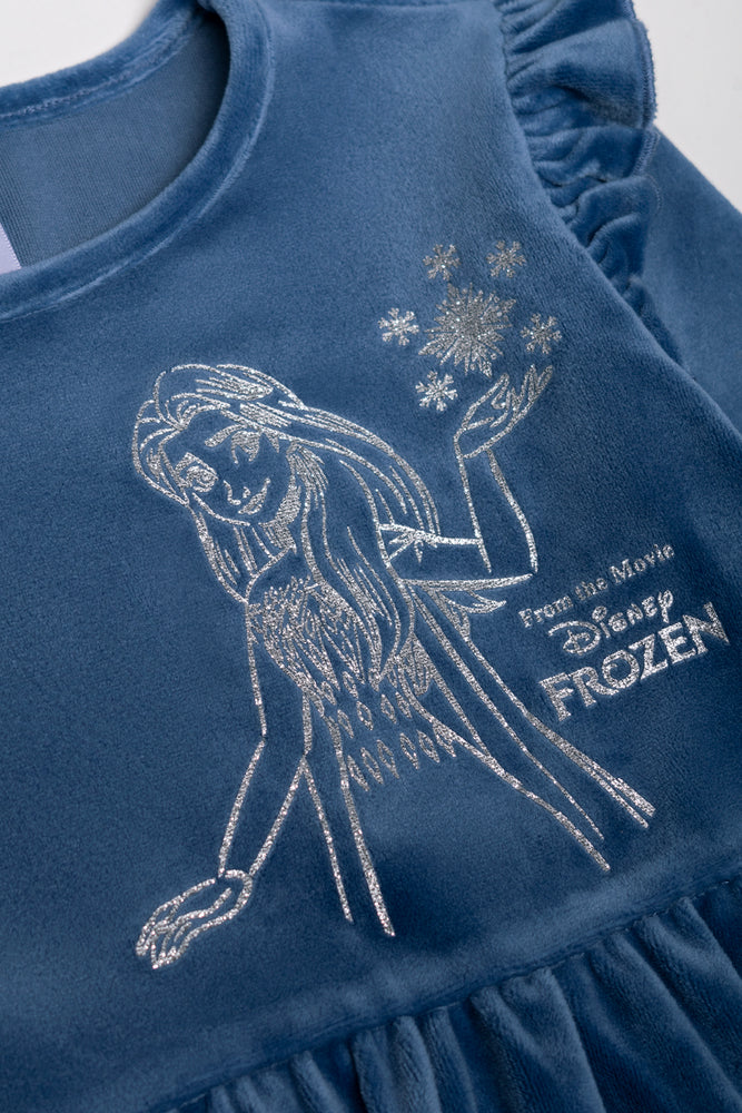Frozen Velour Dress Blue