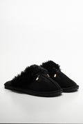 Fur Slippers Black