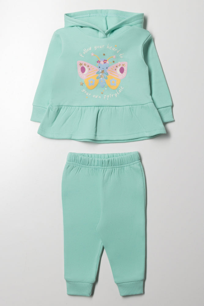 Hooded Peplum Tracksuit Green