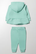 Hooded Peplum Tracksuit Green (3)
