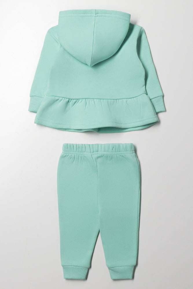 Hooded Peplum Tracksuit Green (3)