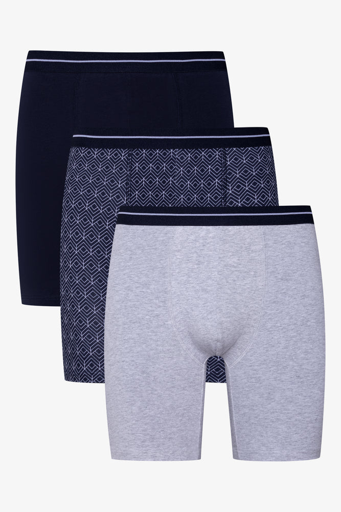 3 Pack Boxers Navy And Grey