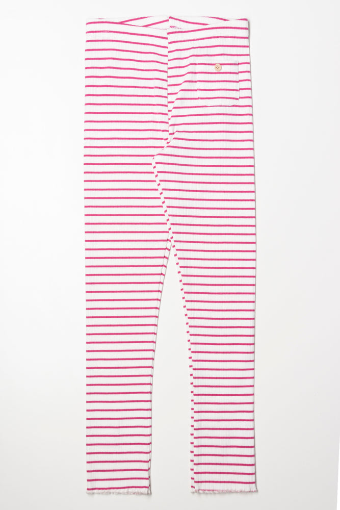 Rib Stripe Legging Pink