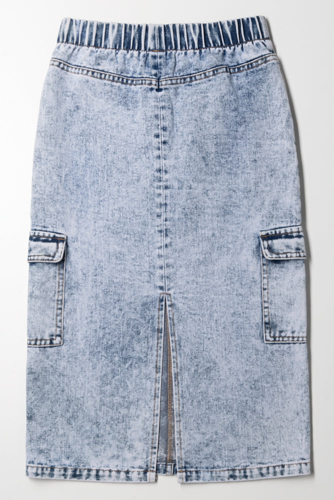 Cargo Denim Skirt Blue (3)