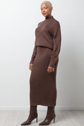 Lurex Midi Skirt Brown (2)
