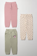 3 Pack Trackpants Pink, Green And Yellow