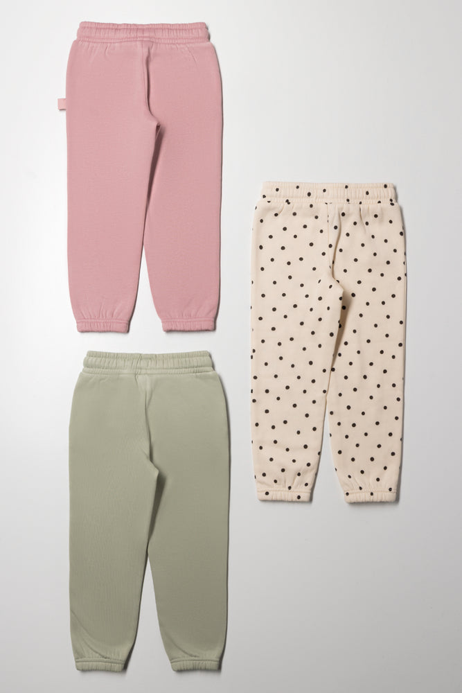 3 Pack Trackpants Pink, Green And Yellow (2)