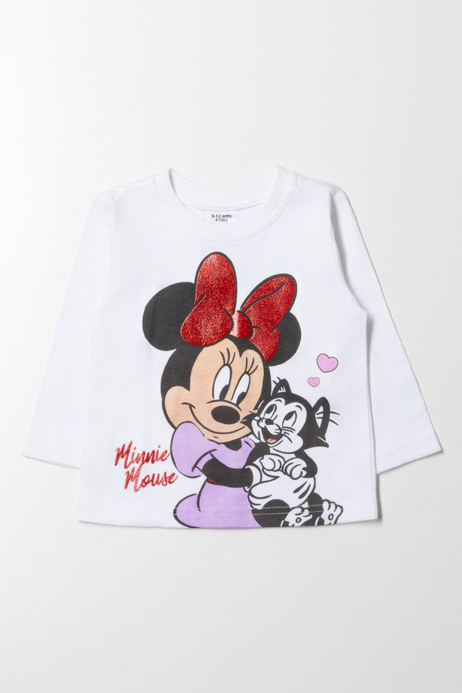 Minnie Mouse Long Sleeve T-Shirt White