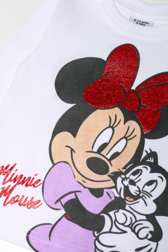 Minnie Mouse Long Sleeve T-Shirt White