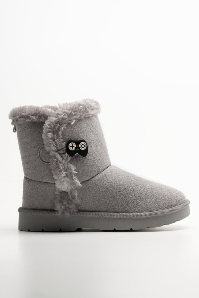 Button Comfort Boots Grey (1)