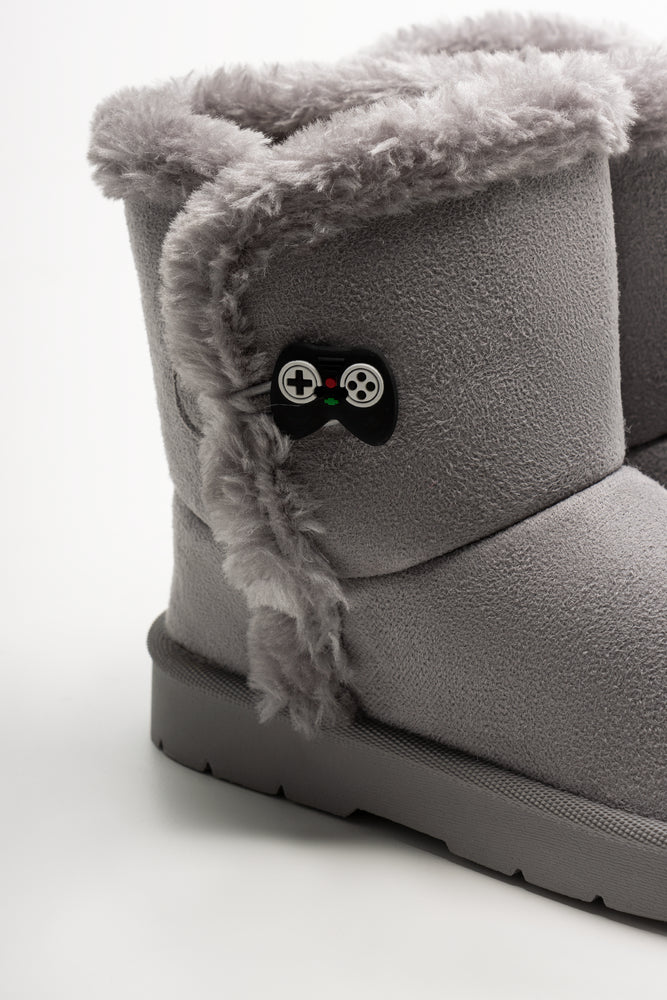 Button Comfort Boots Grey (3)