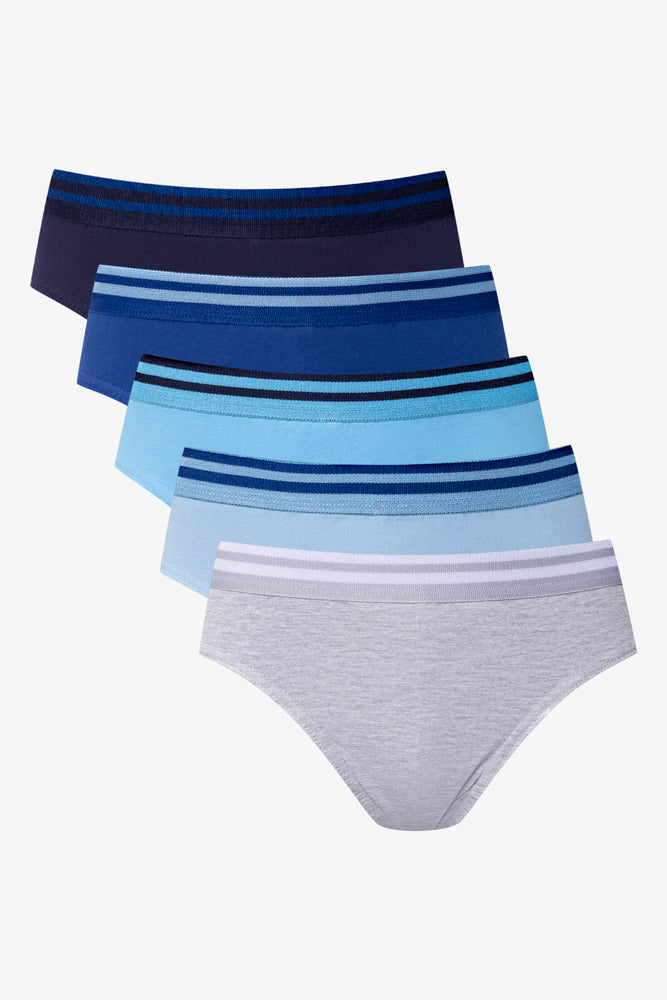 5 Pack Briefs Black, Blue And Grey