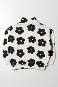 Flower Quarter Zip Tracktop Cream And Black (3)