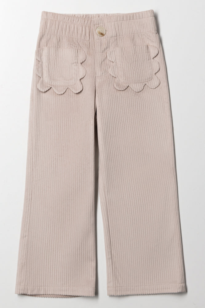 Corduroy Flower Pants Cream