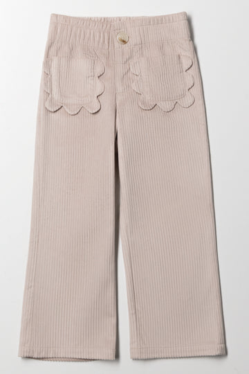 Corduroy Flower Pants Cream