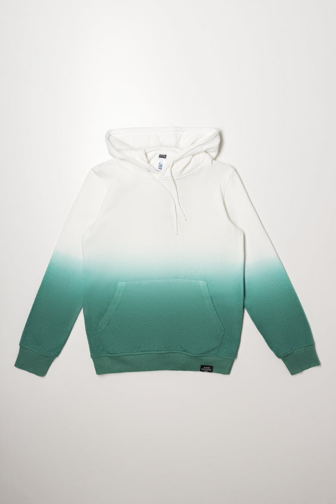 Dip Dye Hoodie Cream And Green