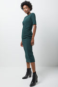 Side Ruched Bodycon Dress Green (1)