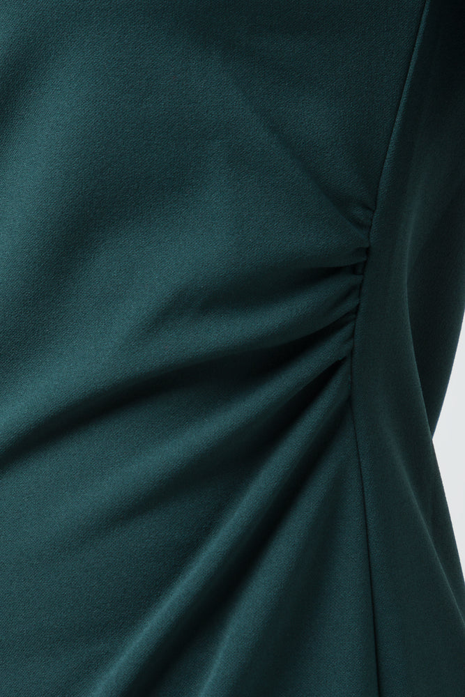 Side Ruched Bodycon Dress Green (3)