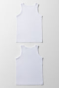 2 Pack Sleeveless Vests White (2)