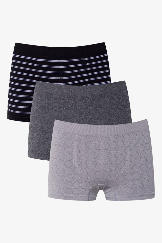 Seamless Boxers Black And Grey
