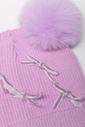 Beanie With Bows Lilac (1)