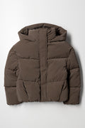 Hooded Puffer Jacket Brown