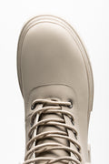 Fur Trim Lace Up Boots Natural (4)