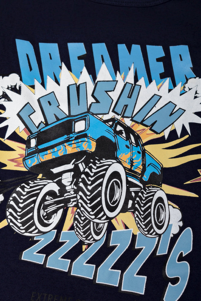 Monster Truck Long Sleeve Pyjamas Navy (1)