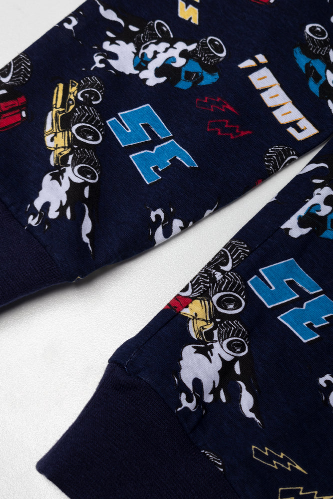 Monster Truck Long Sleeve Pyjamas Navy (2)