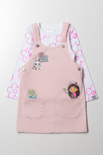 Gabby's Dollhouse Pinafore Set Pink