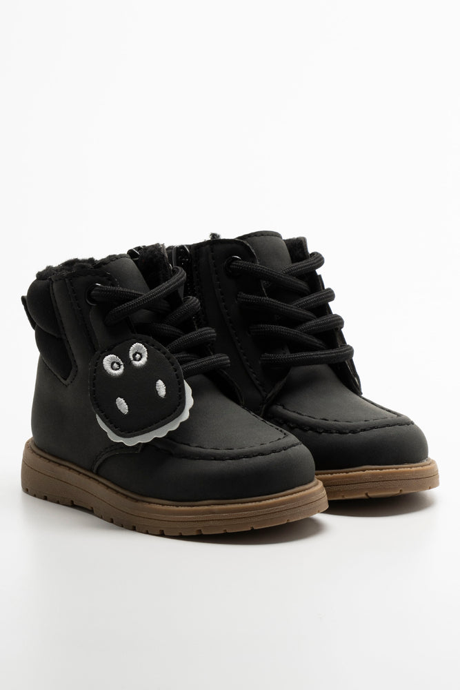 Lace Up Boots Black