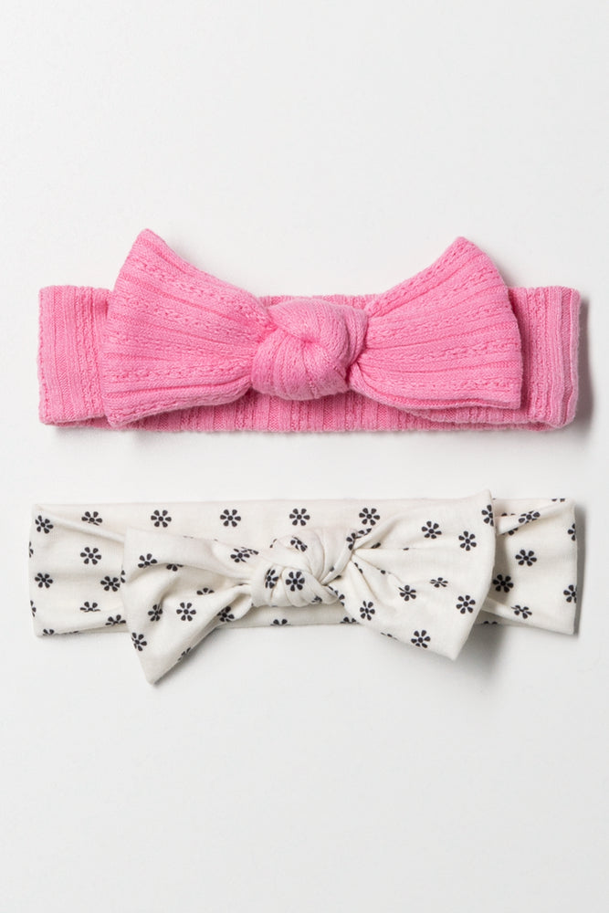 2 Pack Headbands Pink And Cream