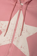 Hooded Crop Track Top Pink (1)
