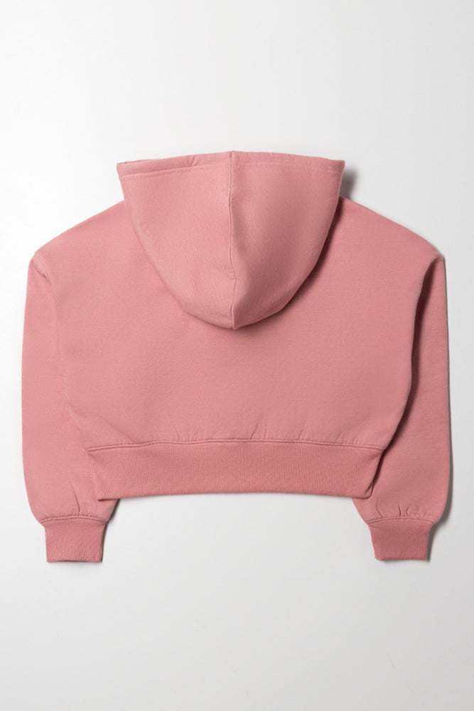 Hooded Crop Track Top Pink (2)