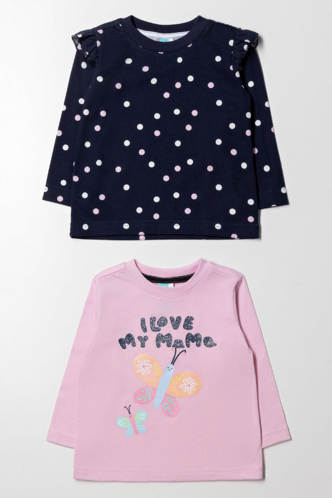 2 Pack T-Shirt Pink & Navy