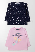 2 Pack T-Shirt Pink & Navy