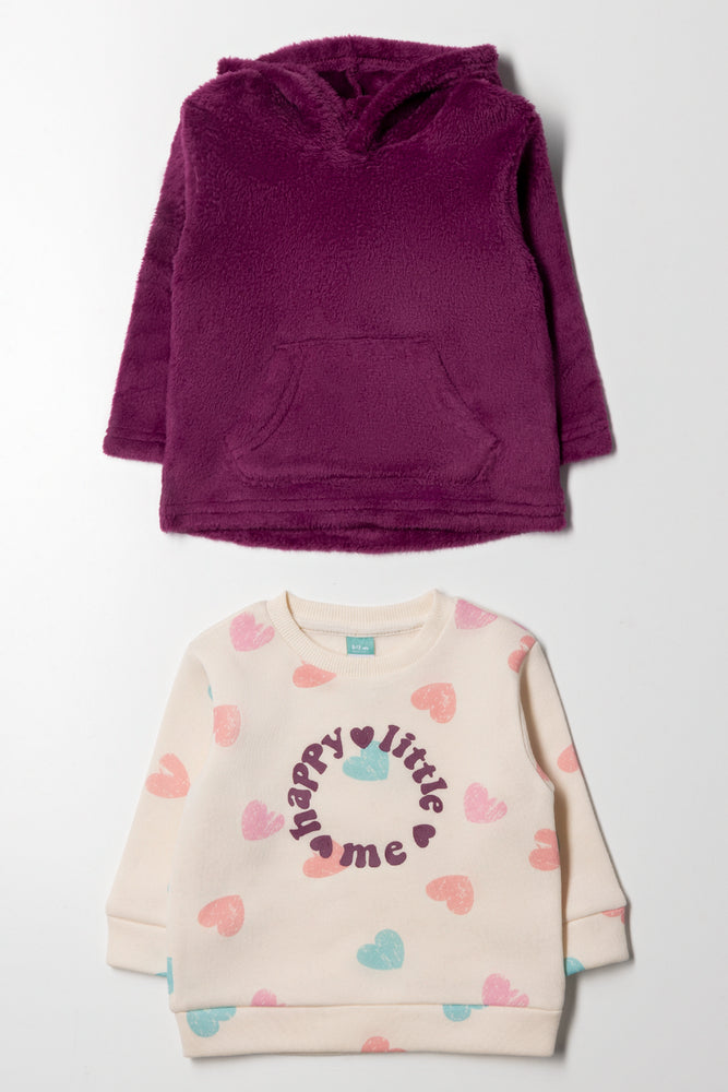 2 Pack Tracktops Purple & Peach