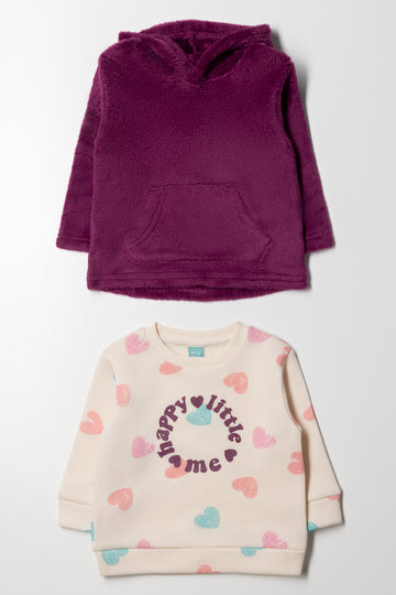 2 Pack Tracktops Purple & Peach