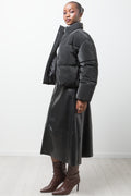 Coated Crop Puffer Jacket Black (1)