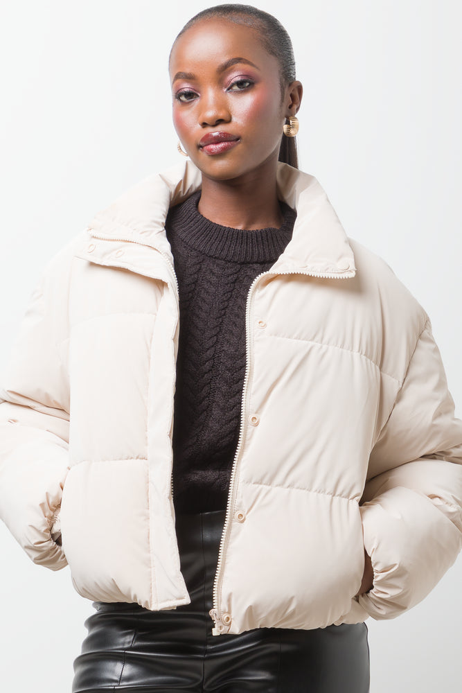 Short Puffer Jacket Natural