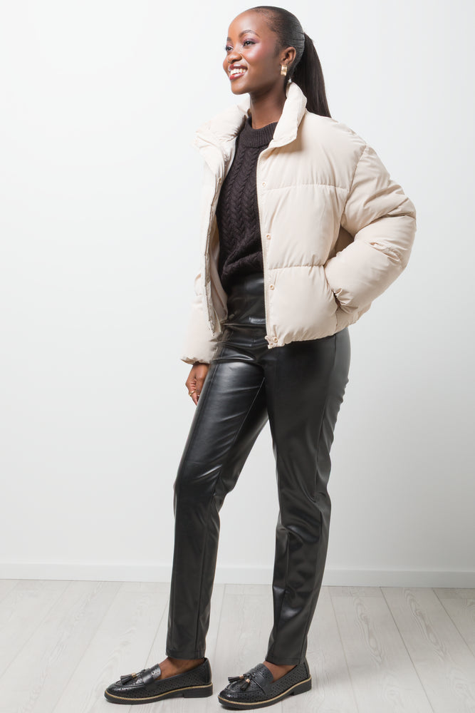 Short Puffer Jacket Natural (1)