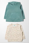 2 Pack Hood and Crew Combo Blue & Natural