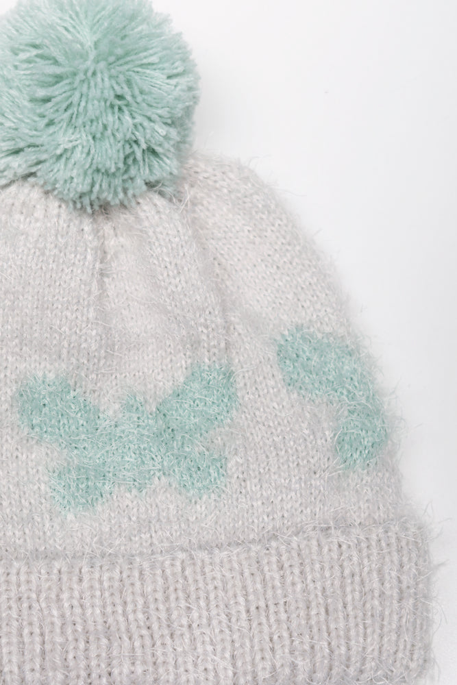 Butterfly Beanie Grey