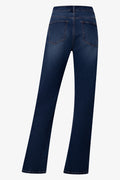Slim Leg High Rise Denim Jeans Dark Blue (1)