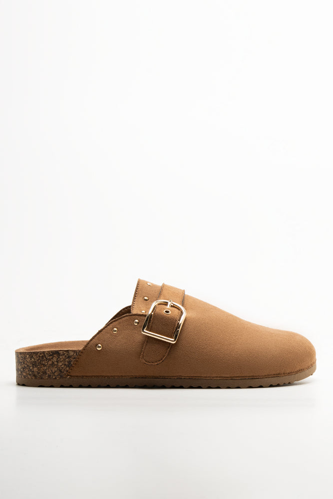 Closed Toe Mule Shoes Tan