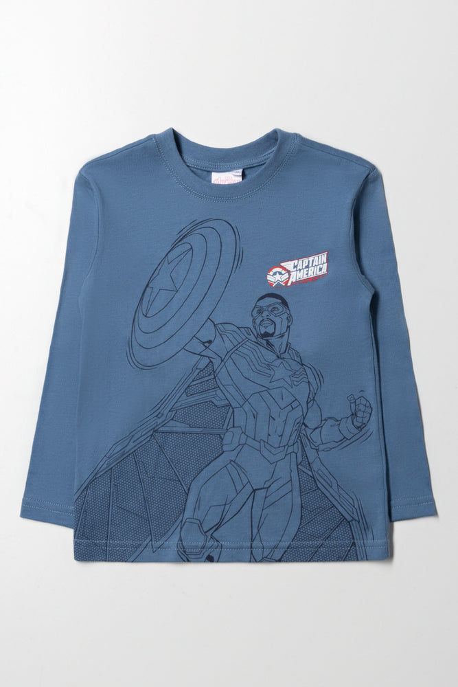 Captain America Long Sleeve T-Shirt Blue