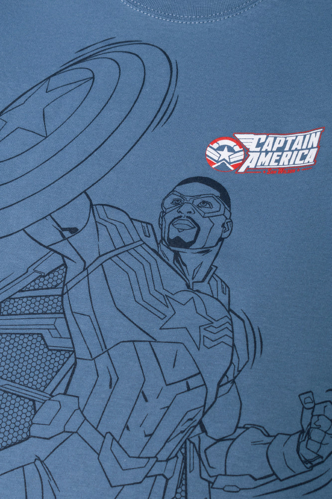 Captain America Long Sleeve T-Shirt Blue